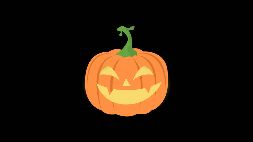 Halloween pumpkin animation transparent for video editing assets