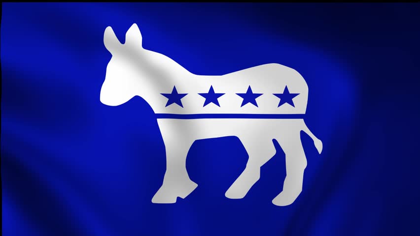 Democratic Party Flag (USA) closeup video wave | Shutterstock HD Video #1109151583