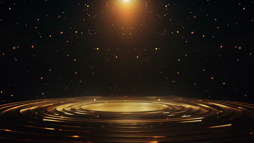 Stage shaped golden particle background Loop Royalty-Free Stock Footage #1109151865