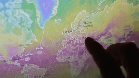 Rome, Ro, Italy 09 27 2023: weather radar map for temperature monitoring. Adlı Haber Amaçlı Stok Video
