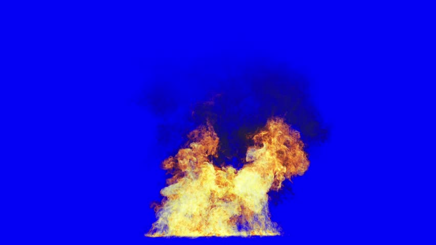 Ground fire slow motion. 3D generated animation fx. Has a blue screen for easy compositing.