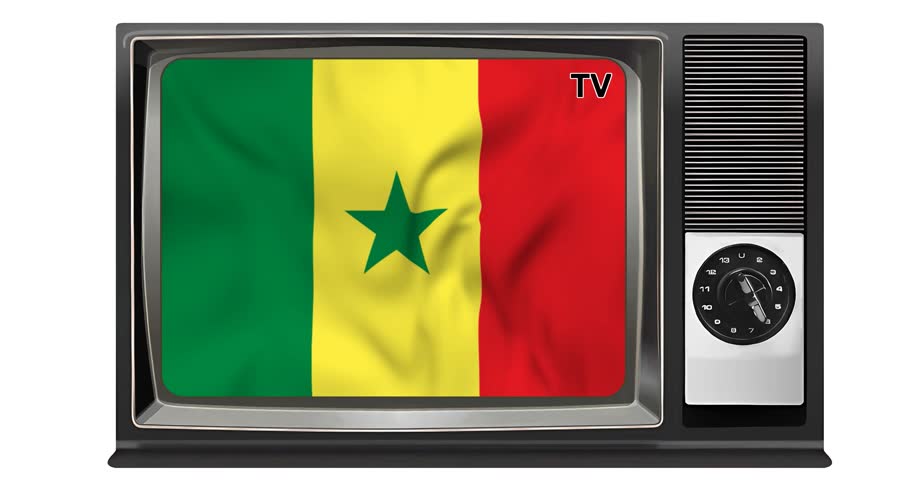 Waving flag of Senegal on the screen of an old TV set, isolated in white background. 3d animation in 4k resolution video. | Shutterstock HD Video #1109162561