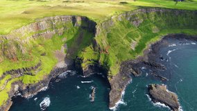 Giants Causeway - Northern Ireland - Flying around the volcanic rock near the coast
