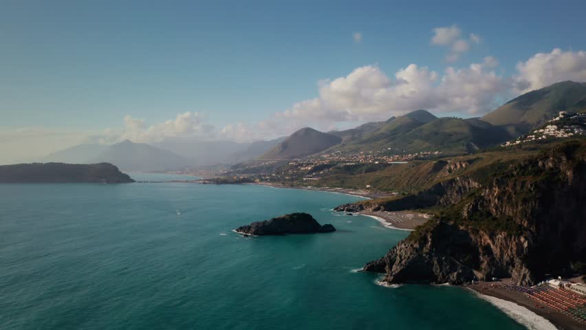San Nicola Arcella coast Calabria Italy drone aerial view 02