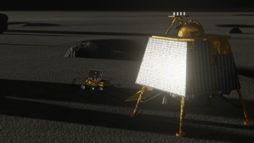 3D animation of Chandrayaan 3's solar panels Royalty-Free Stock Footage #1109177577