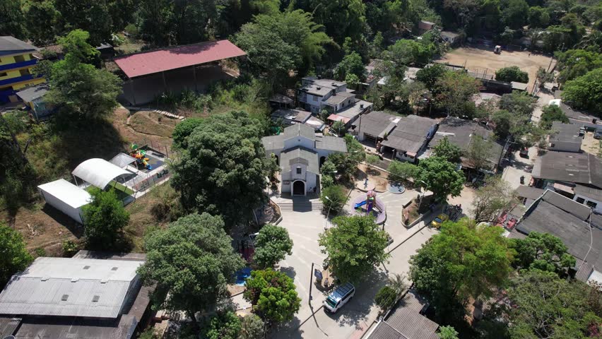 View of the Church and a Park in a Popular Countryside Known as Minca in Santa Marta, Colombia