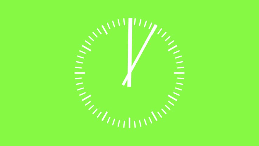 green screen animation, time lapse analog clock, circle clock 12.00, complete loop Royalty-Free Stock Footage #1109181309