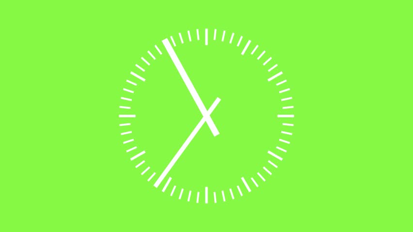 green screen animation, time lapse analog clock, circle clock 12.00, complete loop Royalty-Free Stock Footage #1109181309