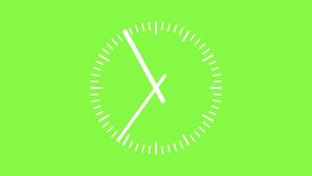 green screen animation, time lapse analog clock, circle clock 12.00, complete loop - Powered by Shutterstock - Get 15% off with code: PIKWIZARD15