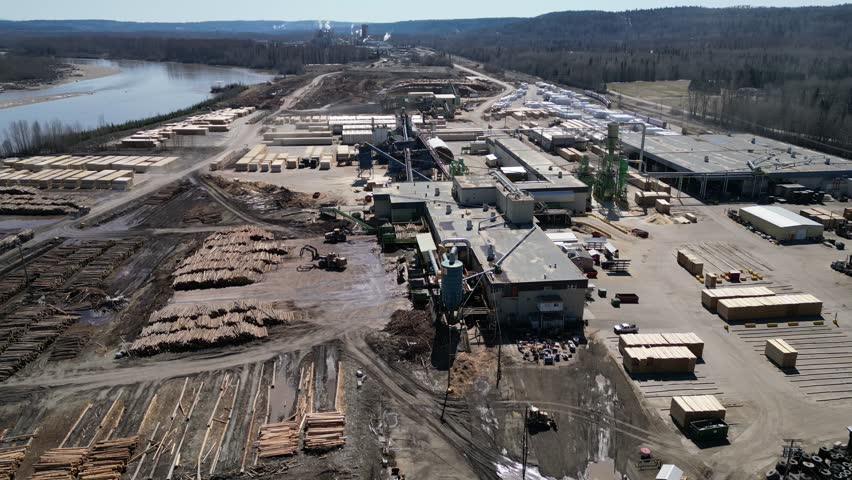 Prince George Canfor Sawmill and log yard