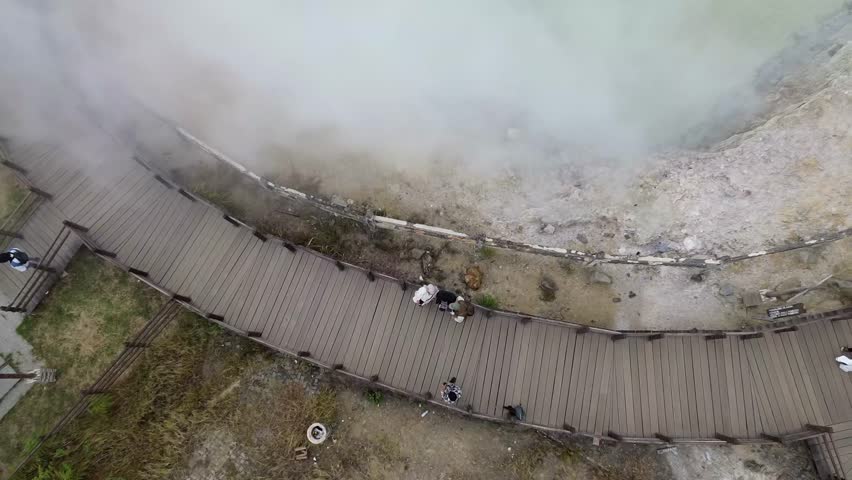 A View From Volcanic Crater Kawah Sikidang in Dieng Wonosobo Banjarnegara Central Java Indonesia