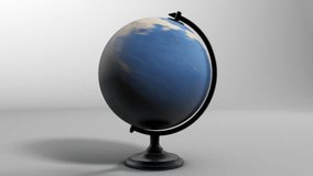 Atlas map of the world globe spinning zooming in and focusing on the country of Turkeys, Turk, Turkish. Showing area, motion video stock in HD and 4K 