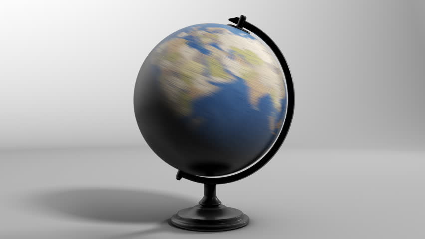 Atlas map of the world globe spinning zooming in and focusing on the country of Cuba, cuban. Showing area, motion video stock in HD and 4K 