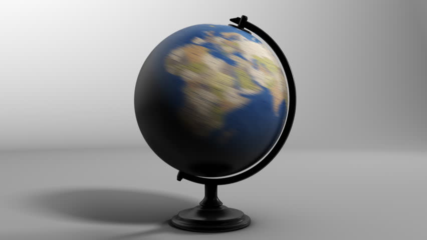 Atlas map of the world globe spinning zooming in and focusing on the country of Canada, canadian. Showing area, motion video stock in HD and 4K 