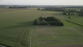 Drone aerial video footage agriculture farms in the countryside of northwest France. 