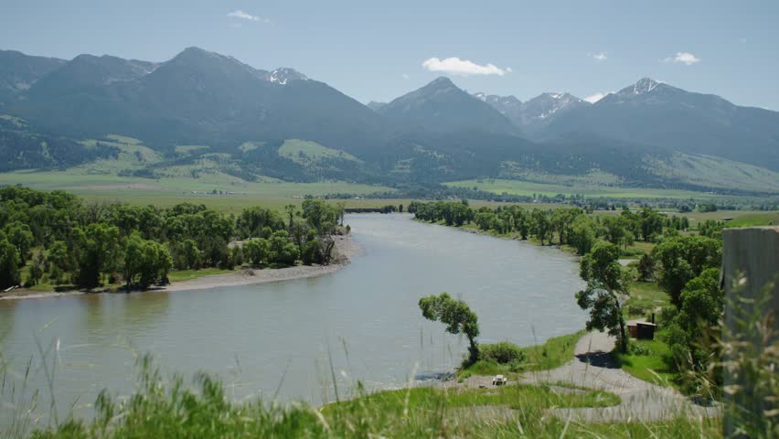 The Yellowstone River in Yellowstone National park, Wyoming, Western United States