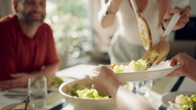 Video of kind family talking while eating together in the kitchen at home - Powered by Shutterstock - Get 15% off with code: PIKWIZARD15