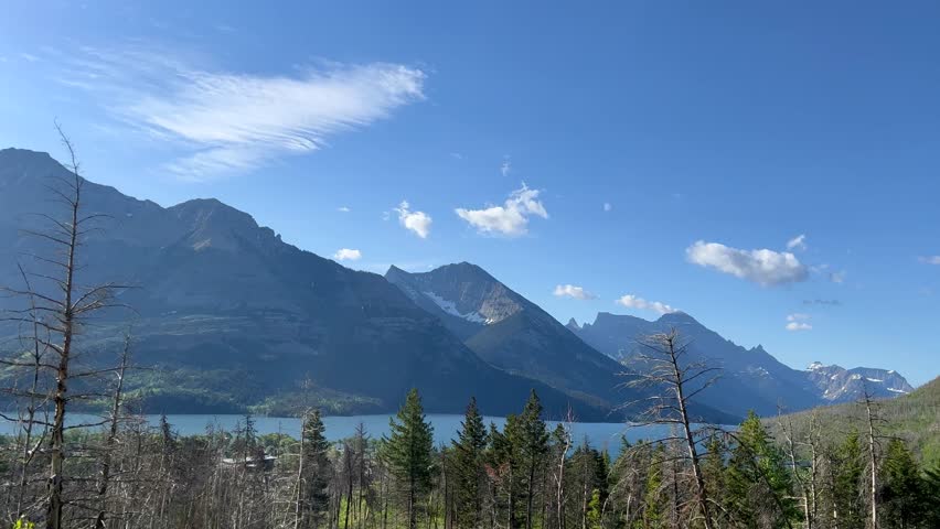 Driving through Waterton Lake National Park in Waterton Park, AB Canada.