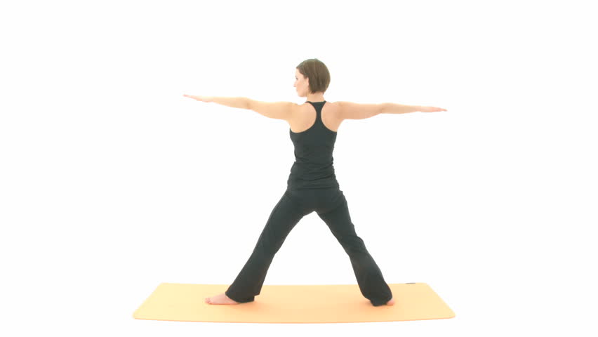 Yoga Asana in sequence: Triangle, Triangle Pose, Extended Triangle Pose