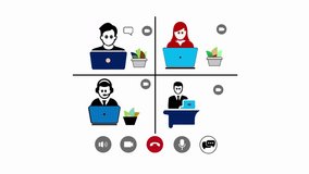 Online video conference animation video