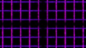 Hypnosis video. Grid animation on black background. Background for church, worship. Purple lattice. Spiral. Purple cell