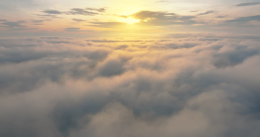 DCI 4K ProRes422. Aerial view landscape sea of fog