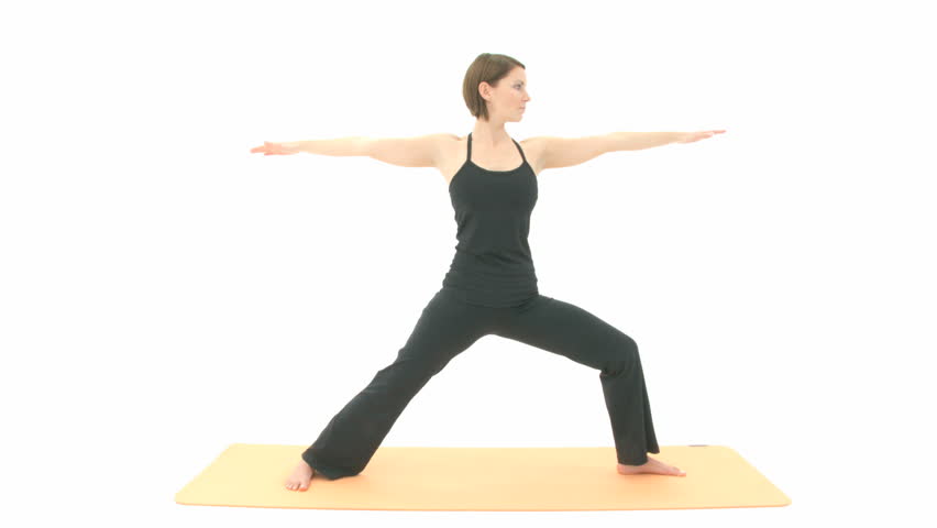 Yoga Asana in sequence: Warrior, Warrior Pose, Warrior 2 Pose, Warrior 2, Side