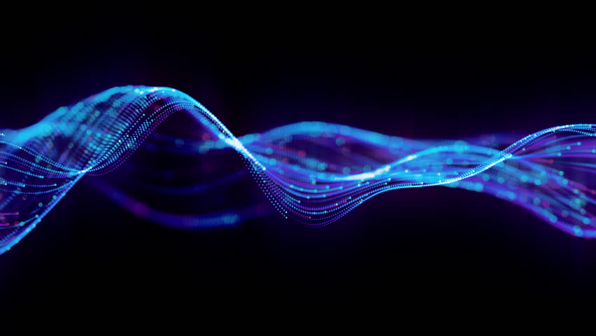 Data wave or water waves slice background. Looped. Dot terrain cold waves. Light trails. Big data. 3D Illustration | Shutterstock HD Video #1109239373