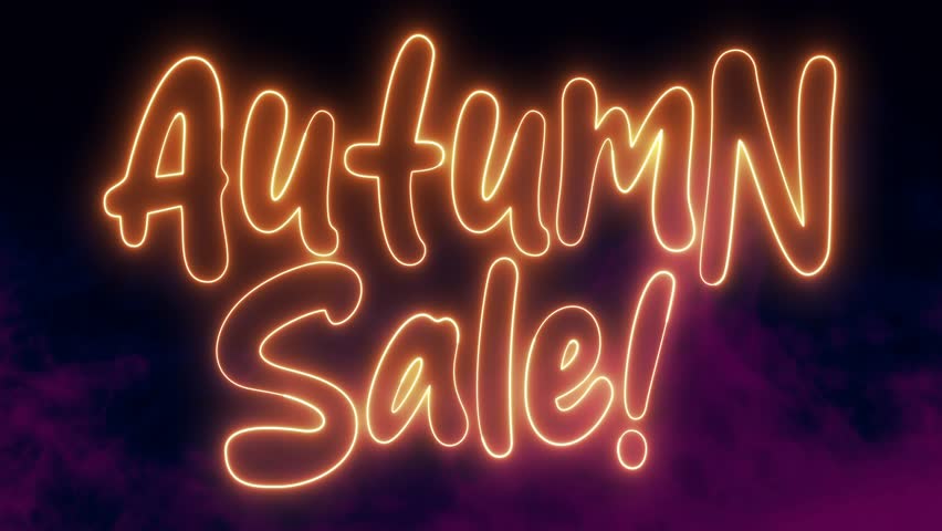 Autumn Sale text font with light. Luminous and shimmering haze inside the letters of the text Autumn Sale.  | Shutterstock HD Video #1109241843
