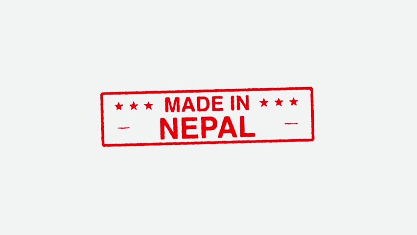 Close Up Real Hand Stamping Made In Nepal Stamp on White Background | Shutterstock HD Video #1109242907
