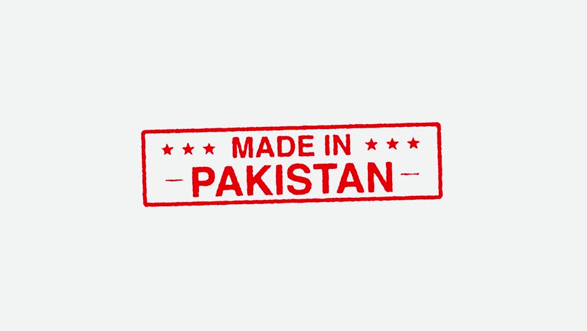 Close Up Real Hand Stamping Made in Pakistan Stamp on White Background | Shutterstock HD Video #1109242921