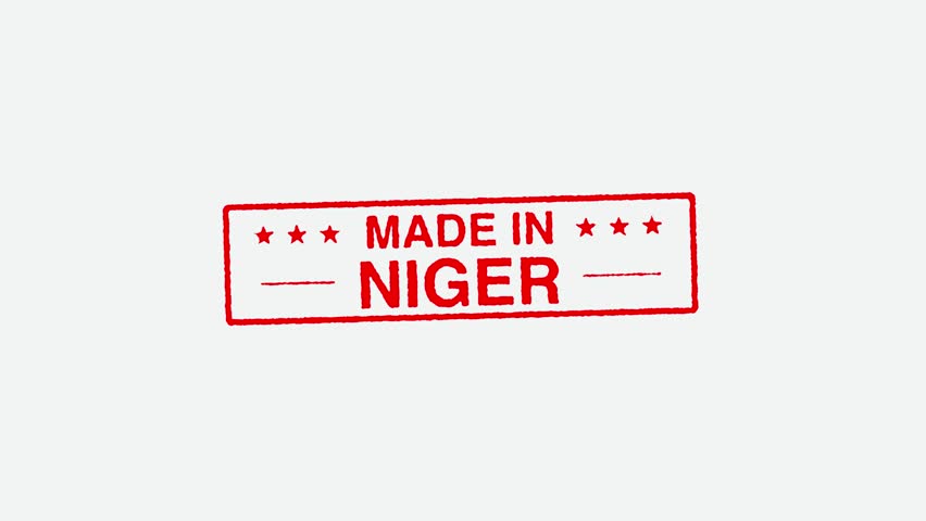 Close Up Real Hand Stamping Made In Niger Stamp on White Background | Shutterstock HD Video #1109242965