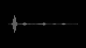 Sound wave animation, Audio Isolated on transparent background.
White audio waveform spectrum animation, alpha channel, Graphic circular loop of rythmic black audio frequency 