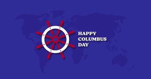 columbus day illustration video animation background. October 9th