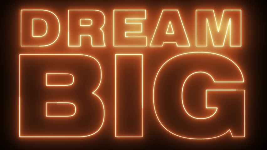 Dream Big text font with light. Luminous and shimmering haze inside the letters of the text Dream Big.  | Shutterstock HD Video #1109260203