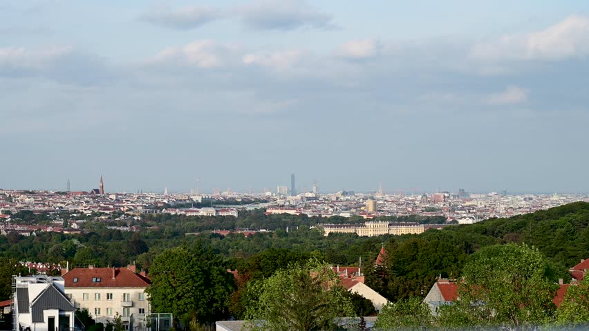 Vienna, Austria, panoramic view of the city. Buildings in distance. 