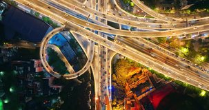 Aerial photography of Guangzhou city elevated roads. Creative video without advertising and trademarks