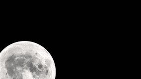 full moon in the night. closeup video footage. 4k