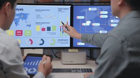 Asia people expert man tech talent team working on project predict sales insight SEO graph chart AI plan visual big data science report center BI smart tools screen. Office worker asian analyst job. - Powered by Shutterstock - Get 15% off with code: PIKWIZARD15