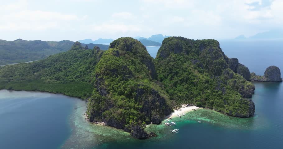 Drone shot above the sea, Philippines Palawan Royalty-Free Stock Footage #1109272735