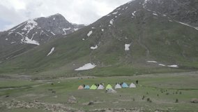 camping in mountains beautiful places of Pakistan camping life drone video 4k nature in Pakistan