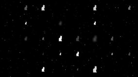 Template animation of evenly spaced cat symbols of different sizes and opacity. Animation of transparency and size. Seamless looped 4k animation on black background with stars - Powered by Shutterstock - Get 15% off with code: PIKWIZARD15