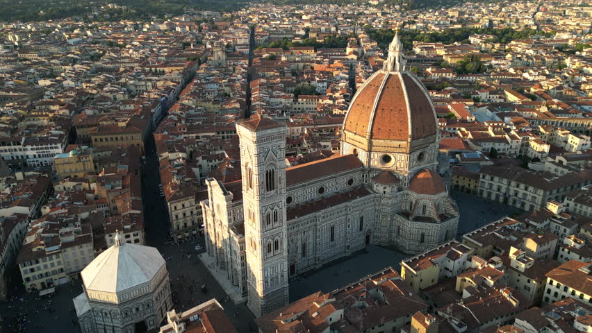 Beautiful sunset over Florence Cathedral (Duomo di Firenze), Cathedral of Saint Mary of the Flower, Italy Royalty-Free Stock Footage #1109288669