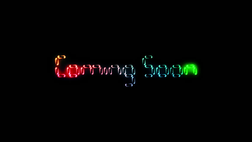 Coming Soon glow colorful neon laser text glitch effect animation cinematic title on black abstract background. | Shutterstock HD Video #1109295593