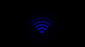 WiFi, icon, flashes, video 4k animation. Wifi symbol motion design for web design, mobile apps,