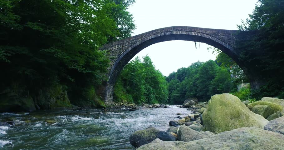 Turkey, River, Stone Bridge, Rock, Nature, Rapids, Black Sea, Waterfall, Green, Peaceful, Tree, Landscape, Forest, Rize