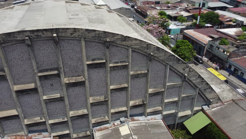 Unique half circle design of El Rosario church building architecture | Shutterstock HD Video #1109313811