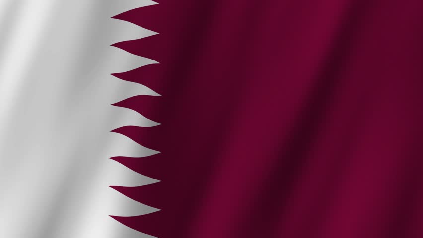 Qatar National Flag. National 3d Qatar flag waving. Flag of Qatar footage video waving in wind.  Royalty-Free Stock Footage #1109315423