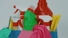 cleaning equipment  in the basket - Powered by Shutterstock - Get 15% off with code: PIKWIZARD15
