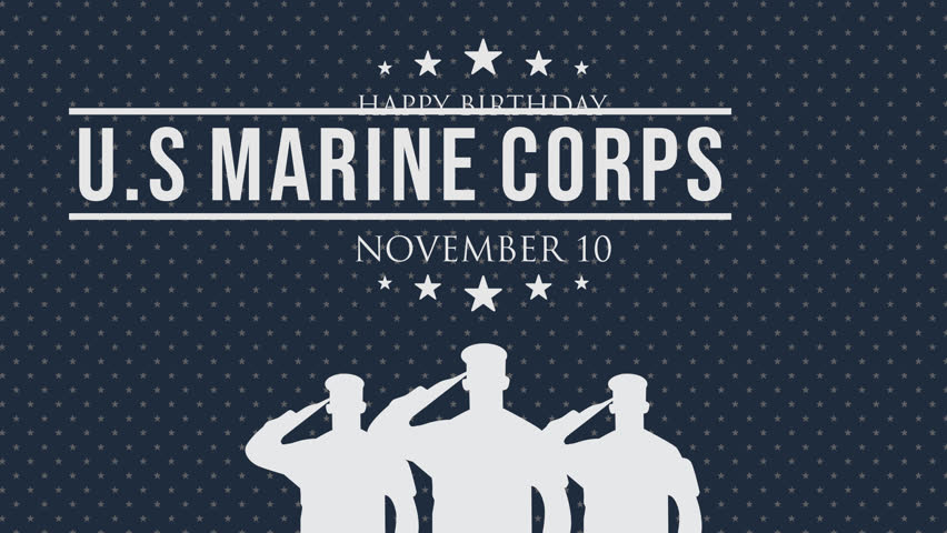 Animated Happy birthday US Marine Corps November 10th.
